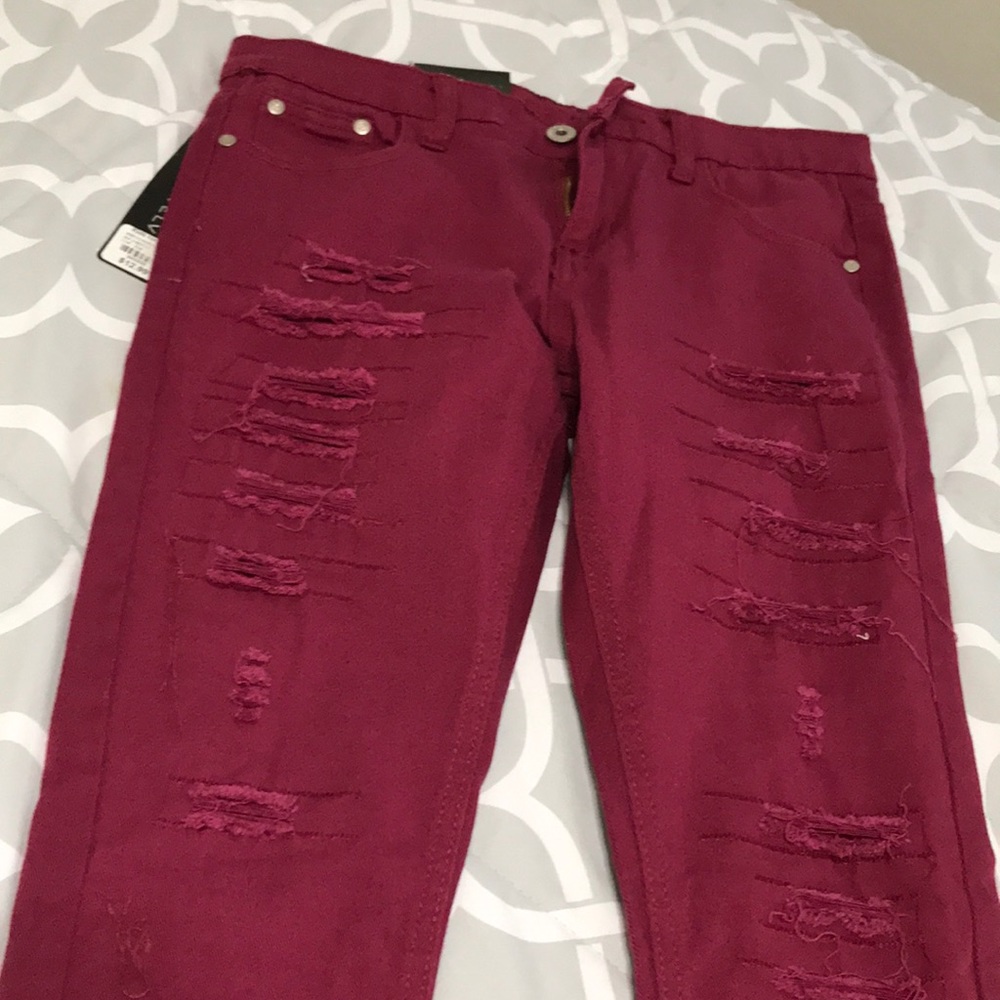 Burgundy Jeans